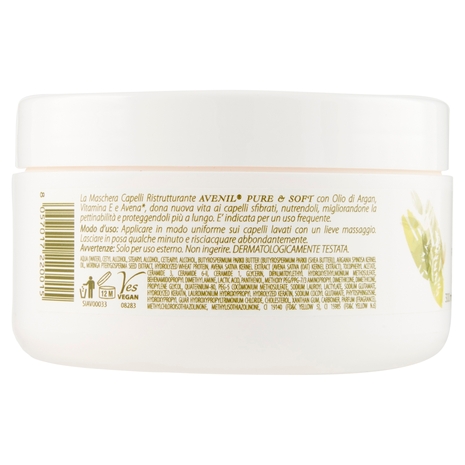 Avenil pure & soft Maschera Capelli Ristrutturante Argan e vitamin E 300 ml